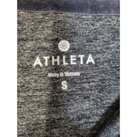 Athleta Long Sleeve Tunic Top Charcoal Gray Shimmer Surplice Neckline Size Small - Picture 7 of 8